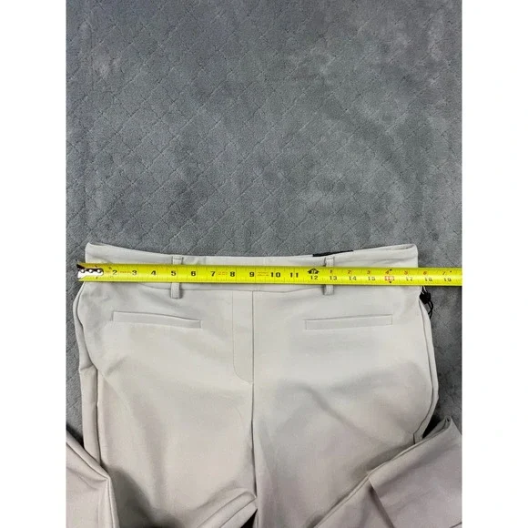 RACHEL ZOE Hi Rise Slim Leg Pants Beige Four Way Stretch Size 14 - Picture 4 of 11